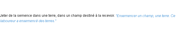 Définition ensemencer ACAD 1835
