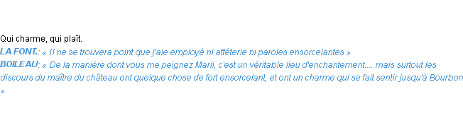 Définition ensorcelant Emile Littré