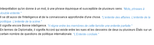 Définition entente ACAD 1932