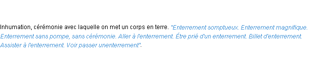 Définition enterrement ACAD 1798