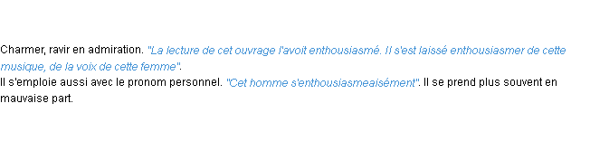 Définition enthousiasmer ACAD 1798
