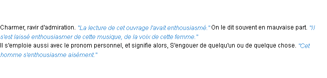 Définition enthousiasmer ACAD 1835