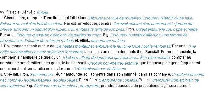 Définition entourer ACAD 1986