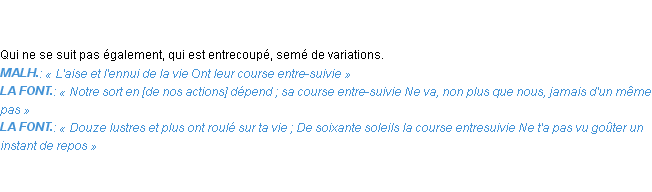 Définition entre-suivi Emile Littré