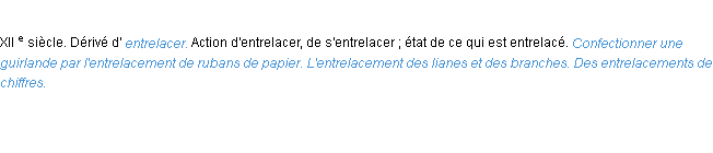 Définition entrelacement ACAD 1986