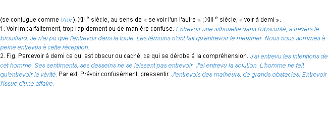 Définition entrevoir ACAD 1986
