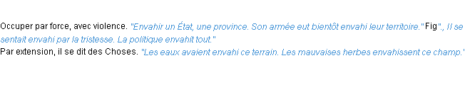 Définition envahir ACAD 1932