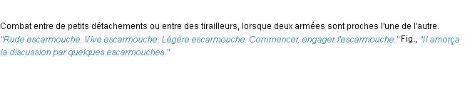 Définition escarmouche ACAD 1932