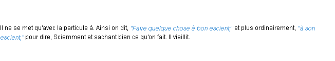 Définition escient ACAD 1798
