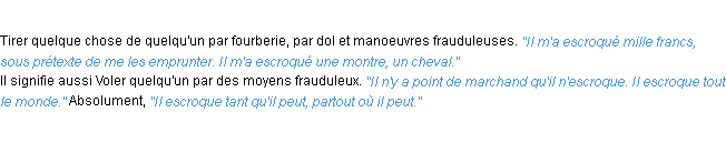 Définition escroquer ACAD 1932
