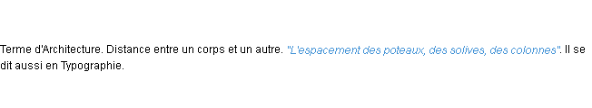 Définition espacement ACAD 1798