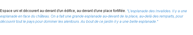 Définition esplanade ACAD 1932