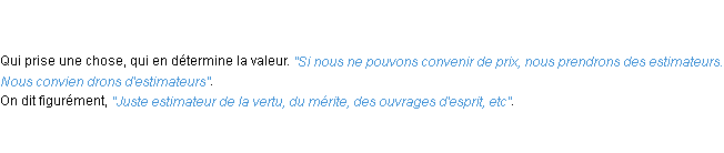 Définition estimateur ACAD 1798