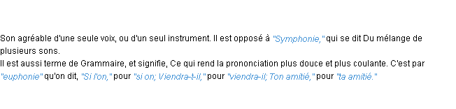 Définition euphonie ACAD 1835