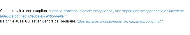 Définition exceptionnel ACAD 1932