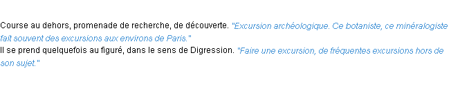 Définition excursion ACAD 1932