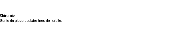 Définition exophtalmie ACAD 1932