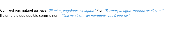 Définition exotique ACAD 1932