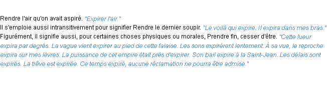 Définition expirer ACAD 1932