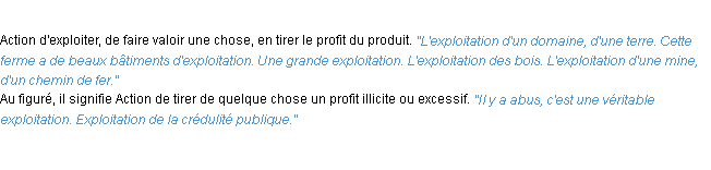 Définition exploitation ACAD 1932