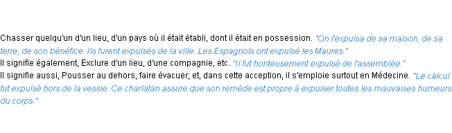 Définition expulser ACAD 1835
