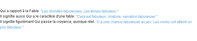 Définition fabuleux ACAD 1932