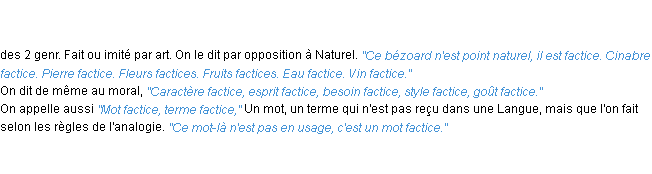 Définition factice ACAD 1798