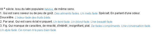 Définition fade ACAD 1986