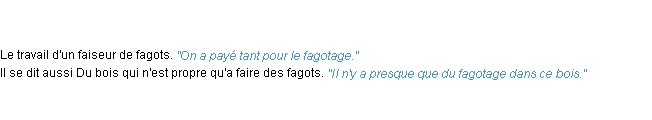 Définition fagotage ACAD 1835