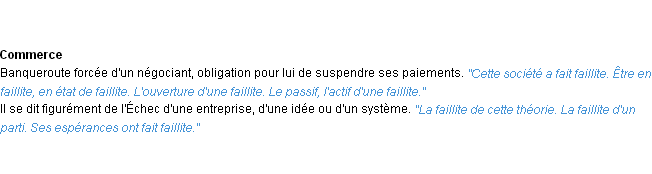 Définition faillite ACAD 1932
