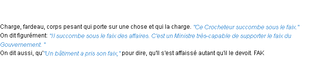 Définition faix ACAD 1798