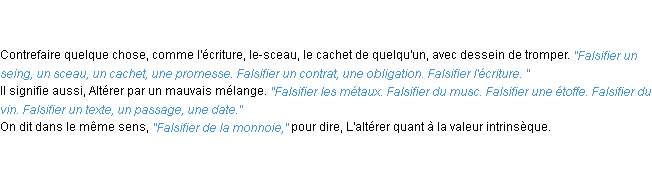 Définition falsifier ACAD 1798