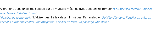 Définition falsifier ACAD 1932