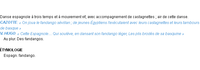 Définition fandango Emile Littré