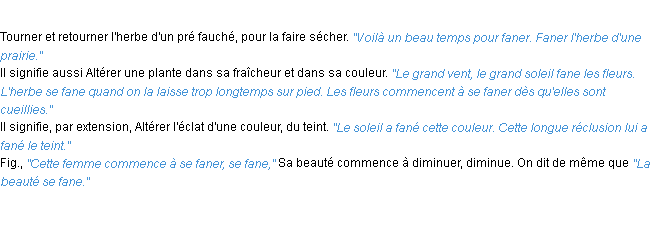 Définition faner ACAD 1932