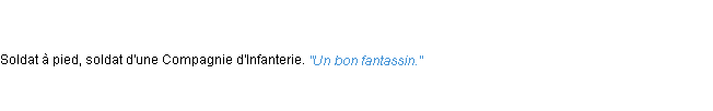 Définition fantassin ACAD 1798