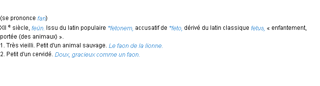 Définition faon ACAD 1986