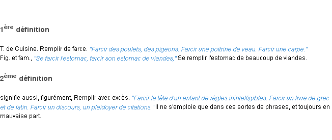 Définition farcir ACAD 1835
