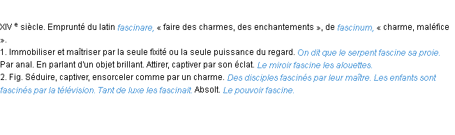 Définition fasciner ACAD 1986