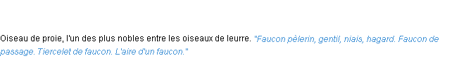 Définition faucon ACAD 1798