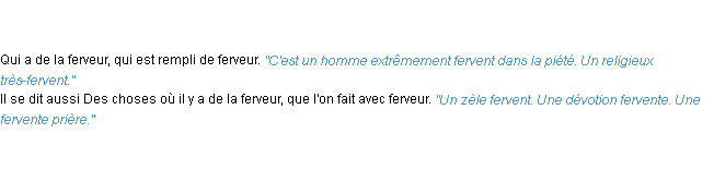 Définition fervent ACAD 1835