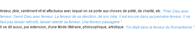 Définition ferveur ACAD 1932