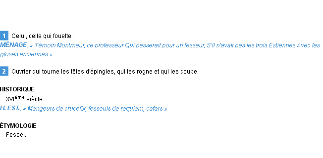 Définition fesseur Emile Littré