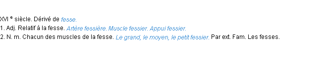 Définition fessier ACAD 1986
