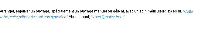 Définition fignoler ACAD 1932