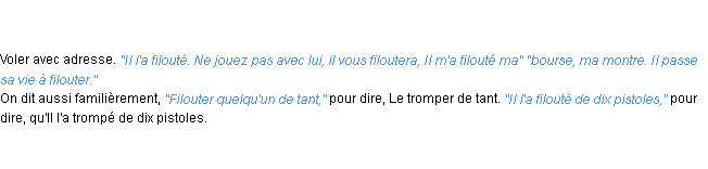 Définition filouter ACAD 1798