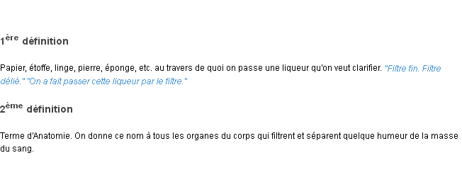 Définition filtre ACAD 1798