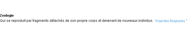 Définition fissipare ACAD 1932