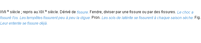Définition fissurer ACAD 1986