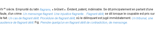 Définition flagrant ACAD 1986